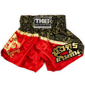Top King Kids Muay Thai Shorts / Black Red